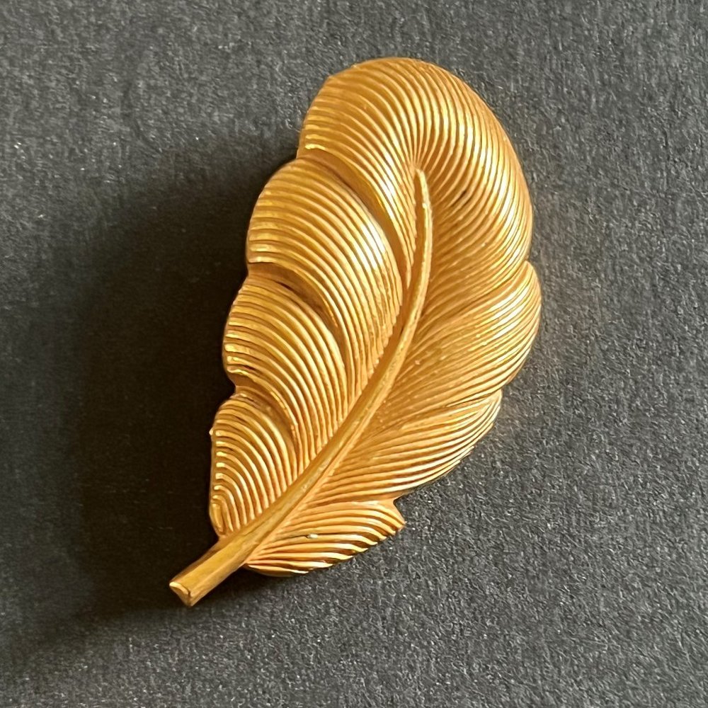 Signed Miriam Haskell Leaf Brooch